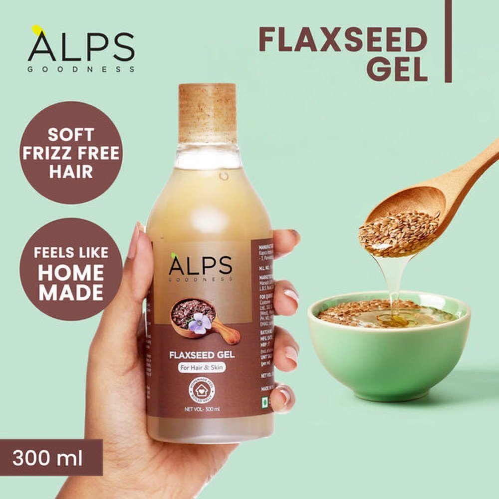 Alps Goodness Flaxeed Gel For Hair & Skin | Frizz-Control | Smoothening | Moisture Rich | Soft Long Hair-300 Ml