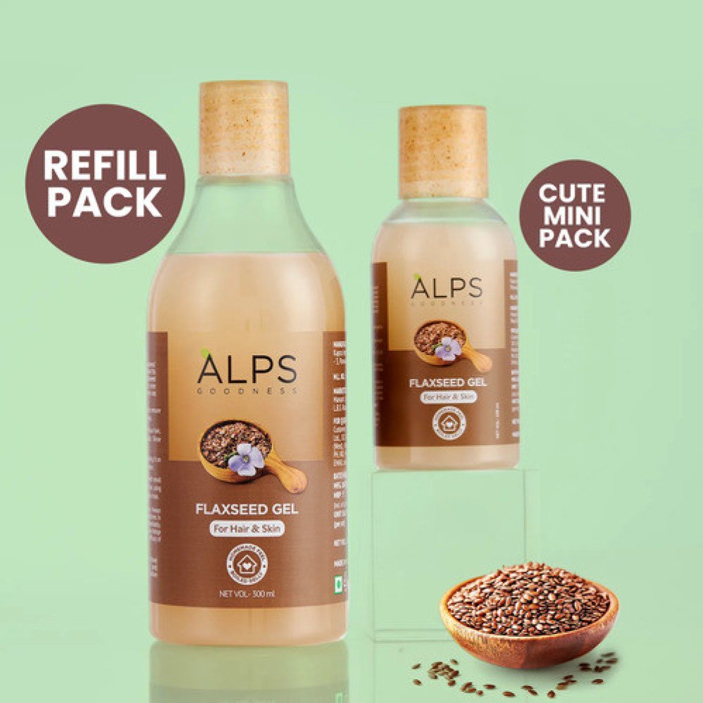 Alps Goodness Flaxeed Gel For Hair & Skin | Frizz-Control | Smoothening | Moisture Rich | Soft Long Hair-100 Ml