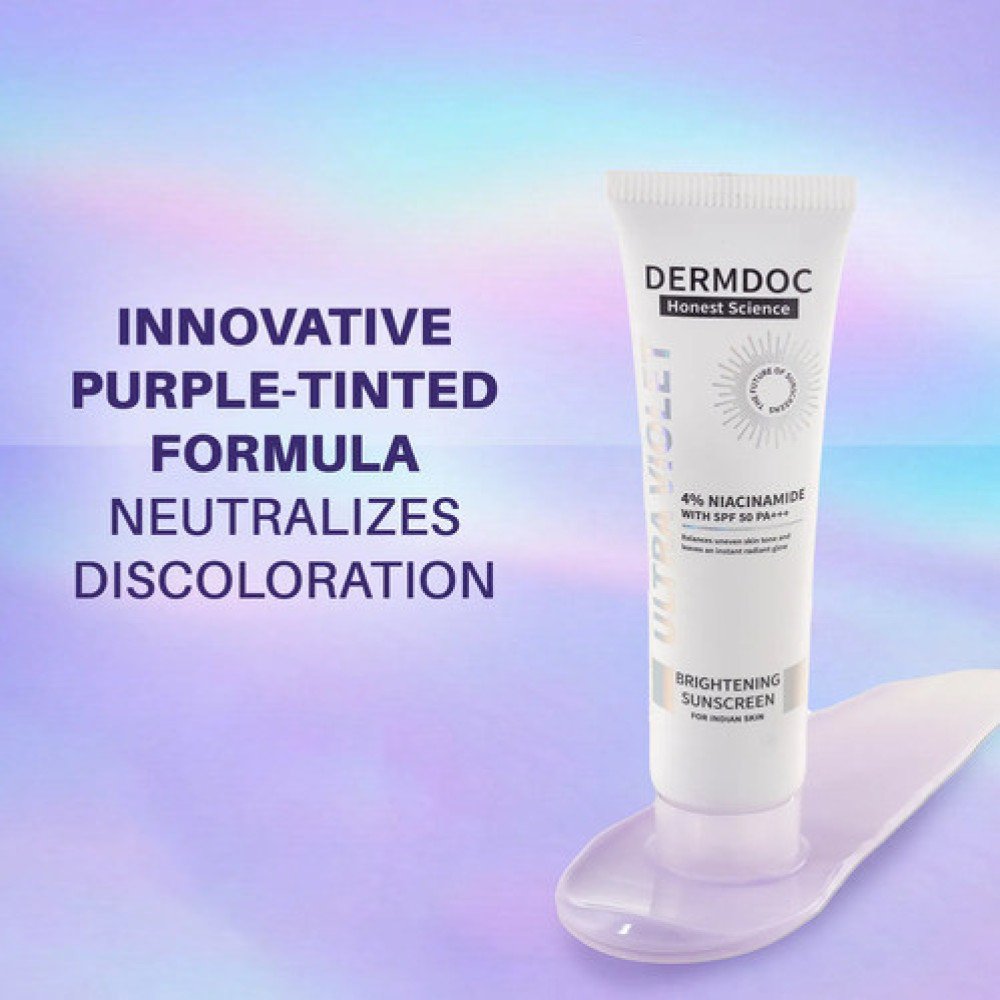 DERMDOC 4% Niacinamide Brightening Sunscreen with SPF 50 Sun Protection (30 gm) | Sunblock | Sunscreen for Oily Skin | PA +++ | UV Protection | Shine Free Formula