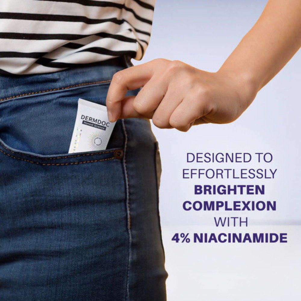 DERMDOC 4% Niacinamide Brightening Sunscreen with SPF 50 Sun Protection (30 gm) | Sunblock | Sunscreen for Oily Skin | PA +++ | UV Protection | Shine Free Formula