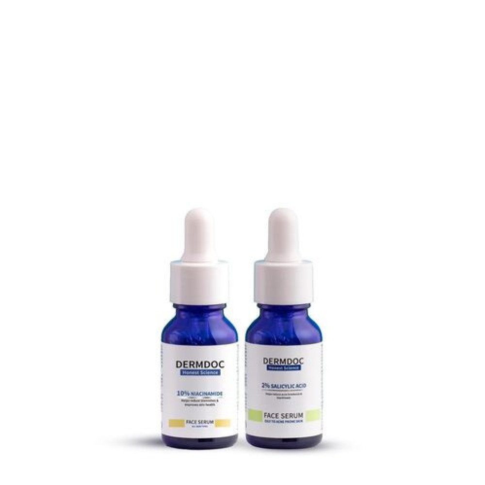 DERMDOC  for Clear Skin | 2% Salicylic Acid Face Serum (15 ml) oily skin  blackheads, whiteheads acne prone skin-15ml Pack Of-2