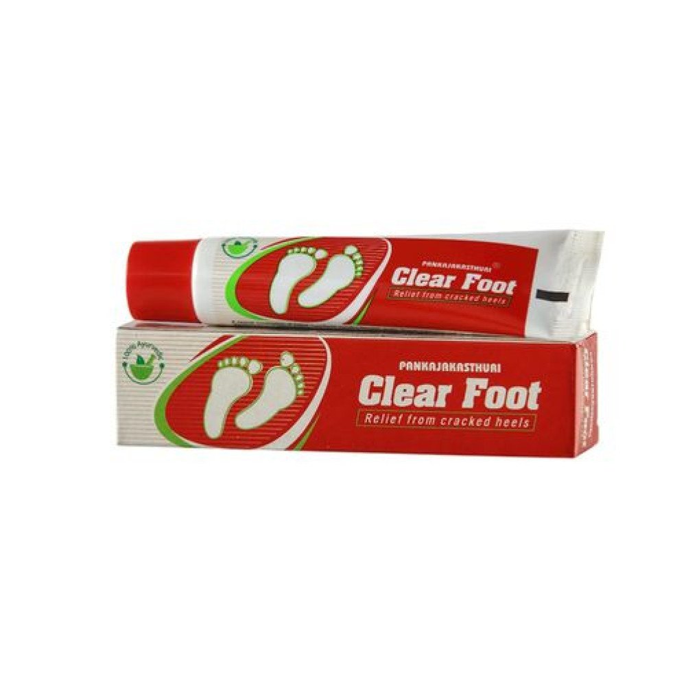 Pankajakasthuri Clear Foot Ayurvedic Ointment for Cracked Heels, Dry Skin & Heel Pain - 25g
