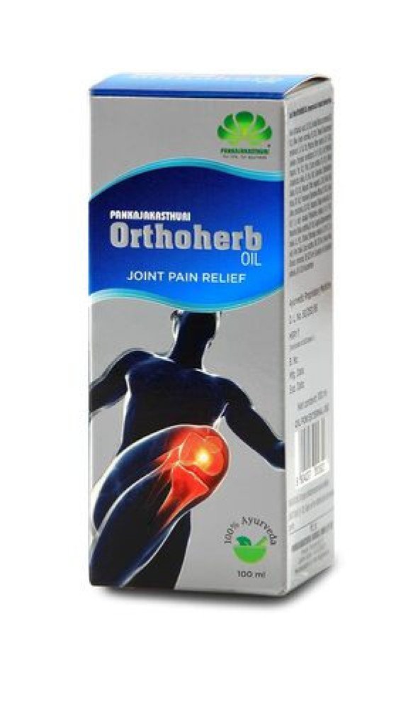 Pankajakasthuri Orthoherb Oil Ayurvedic Pain Relief from Joint, Muscle, Back Pain, Sprains, Sports injuries reducing Inflammation and Sciatica - 100ml