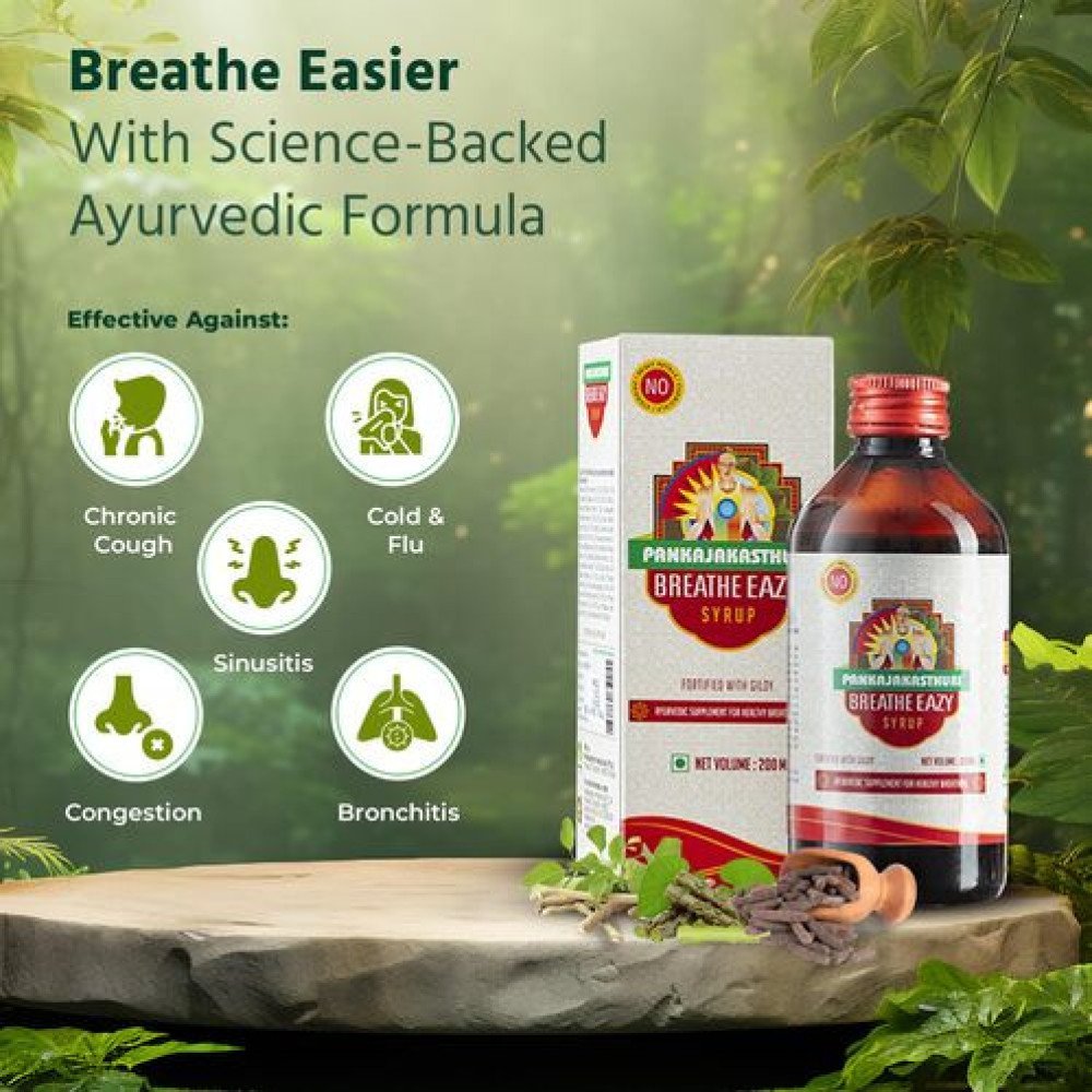 Pankajakasthuri Syrup - Breathe easy, 200ml Bottle