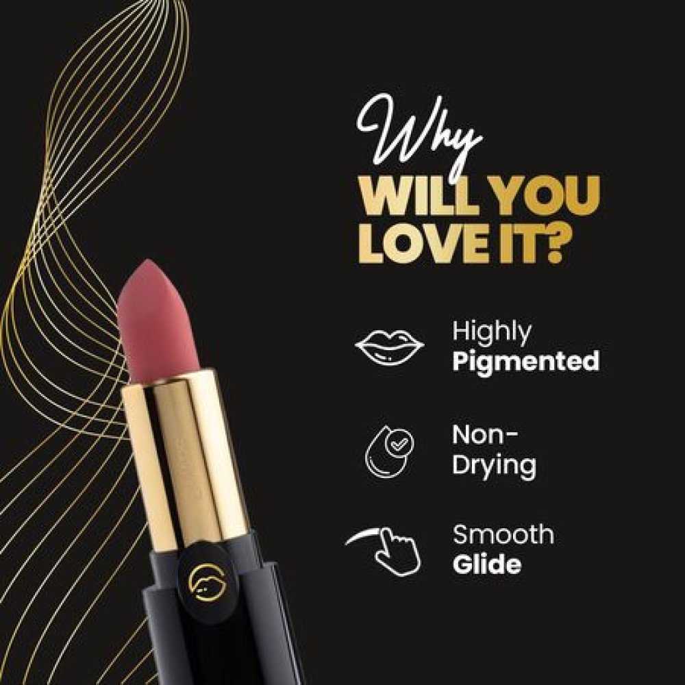 MARS Plush Velvet Creamy Matte Lipstick for women | Smooth Glide | One Swipe Pigmentation | Non-Drying and Creamy Formula | Rich and Vibrant Color | 3.2 gm | (02-Hot Haute)