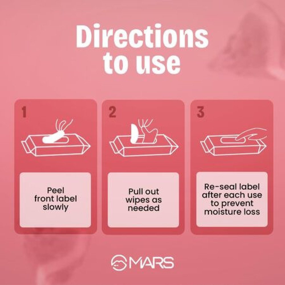 MARS Refreshing Wet Wipes for Face| Facial Cleansing | Refreshing & Skin Hydration| Soothing for skin | pH Balance & Alcohol Free | Nourishing with Fruit extract | 25 Wipes |