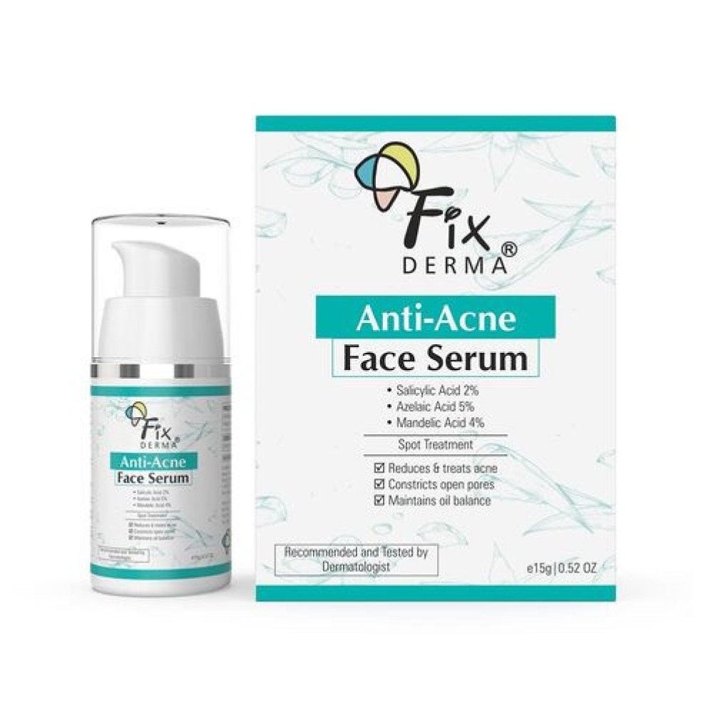 Fixderma 2% Salicylic Acid Serum for Anti Acne & Spot Treatment with 5% Azelaic Acid & 4% Mandelic Acid | Anti Acne Face Serum | Face Serum for Men & Women for Oily Skin - 30Gm