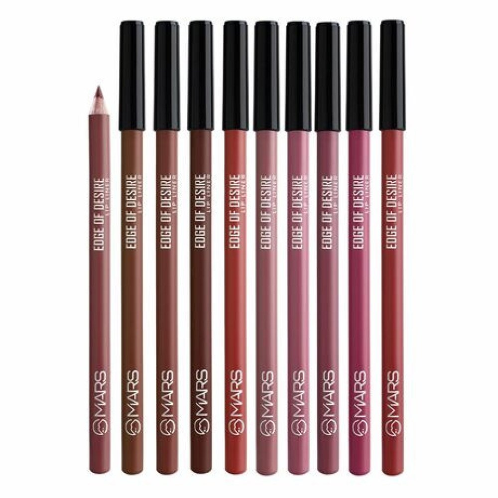 MARS Matte Liner Set of 10 | One Swipe Smooth Application | Long Lasting & Travel Friendly Lip Pencil | Multicolor | Set-B (1.4g x 10)