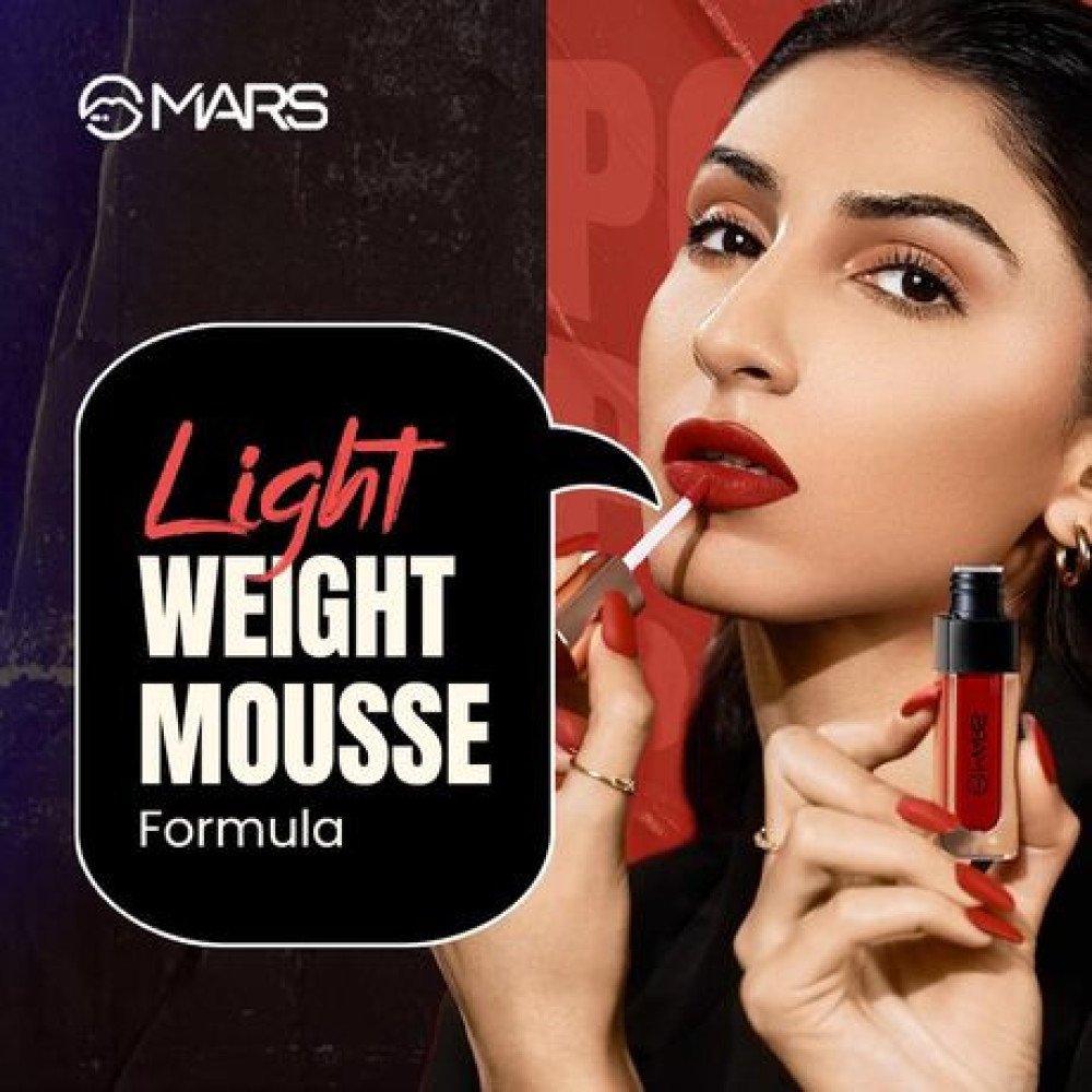 MARS Popstar Drying Liquid Mousse Lipstick for Women with Matte Finish | Lightweight and Non-Sticky Formula | Up to 12 Hour Long Lasting | Transferproof & Waterproof (6.0ml) (05-Moves)