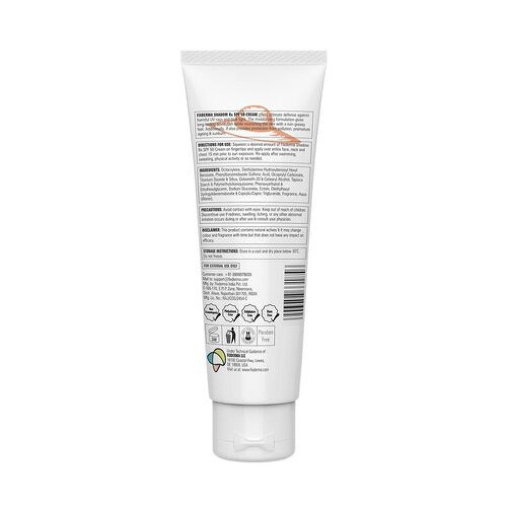 Fixderma Shadow RX Sunscreen SPF 70+ Cream | Sunscreen for Dry Skin | Sunblock SPF 50 | Hybrid Sunscreen with UVA & UVB Filters, Antioxidants, IR Protection and Blue Light Protection - 75gm
