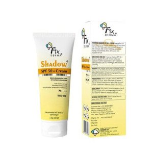 Fixderma Shadow Sunscreen SPF 50+ Cream PA+++ Dry Skin For Body & Face Broad Spectrum Sunscreen For UVA & UVB Protection Non Greasy & Water Resistant-75gm