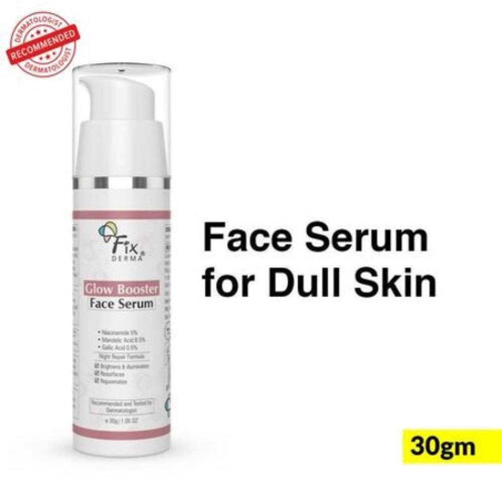 Fixderma 5% Niacinamide Serum Glow Booster Face serum with 6.5% Mandelic Acid & 0.5% Gallic Acid | Skin Brightening Serum | Face Serum for Men & Women - 30g