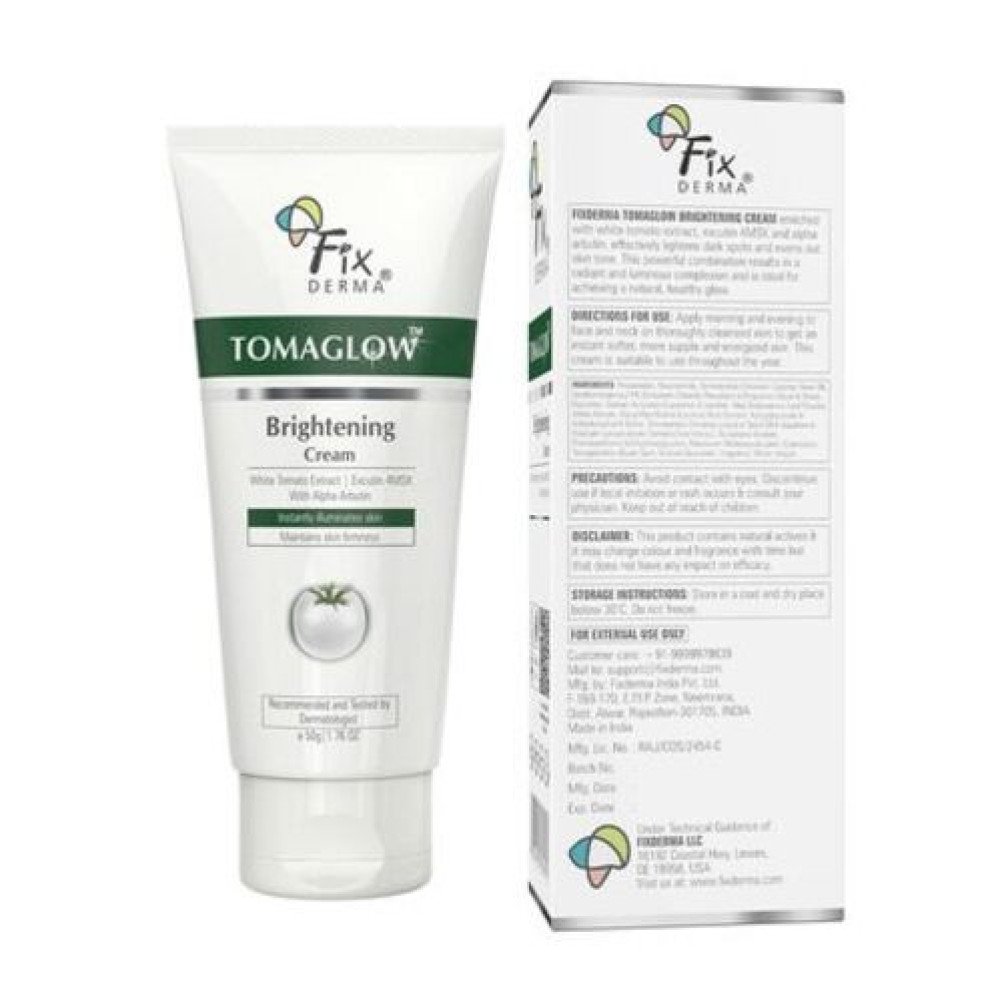 FIXDERMA Tomaglow Brightening Face Cream With White Tomato Extract, Excutin 4MSK With 2% Alpha Arbutin 4% Niacinamide, Lightens Dark Spots & Instantly Illuminates Skin, Face Cream For"