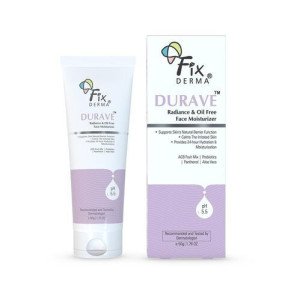 Fixderma Durave Radiance & Brightening Oil Free Face Moisturizer with Probiotics | Aloe Vera | Brightening Face Moisturizer for Women & Men - 50gm