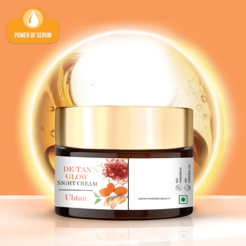Good Vibes Ubtan Insta Glow Night Cream, 50 g | Brightening Moisturizing Nourishing Face Moisturizer For All Skin Types | With Turmeric, Saffron, Vitamin B3 | No Parabens, Sulphates &\