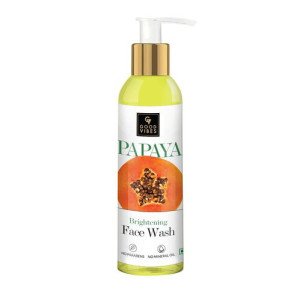 Good Vibes Papaya Brightening Face Wash 120 ml - Radiant Glowing Moisturizing Brightening Anti Ageing Pore Cleansing Formula for All Skin Types, Natural, No Parabens & Mineral Oil, No