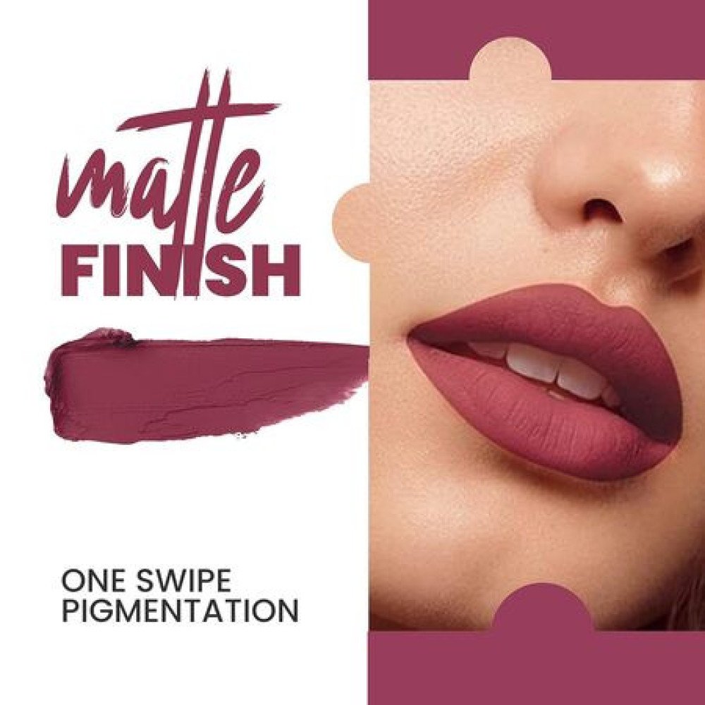 MARS Colorbum Liquid Matte Lipstick for Women | Smudge Free | Water Proof & Long-Lasting 5.5ml (18-Grapy Goa)