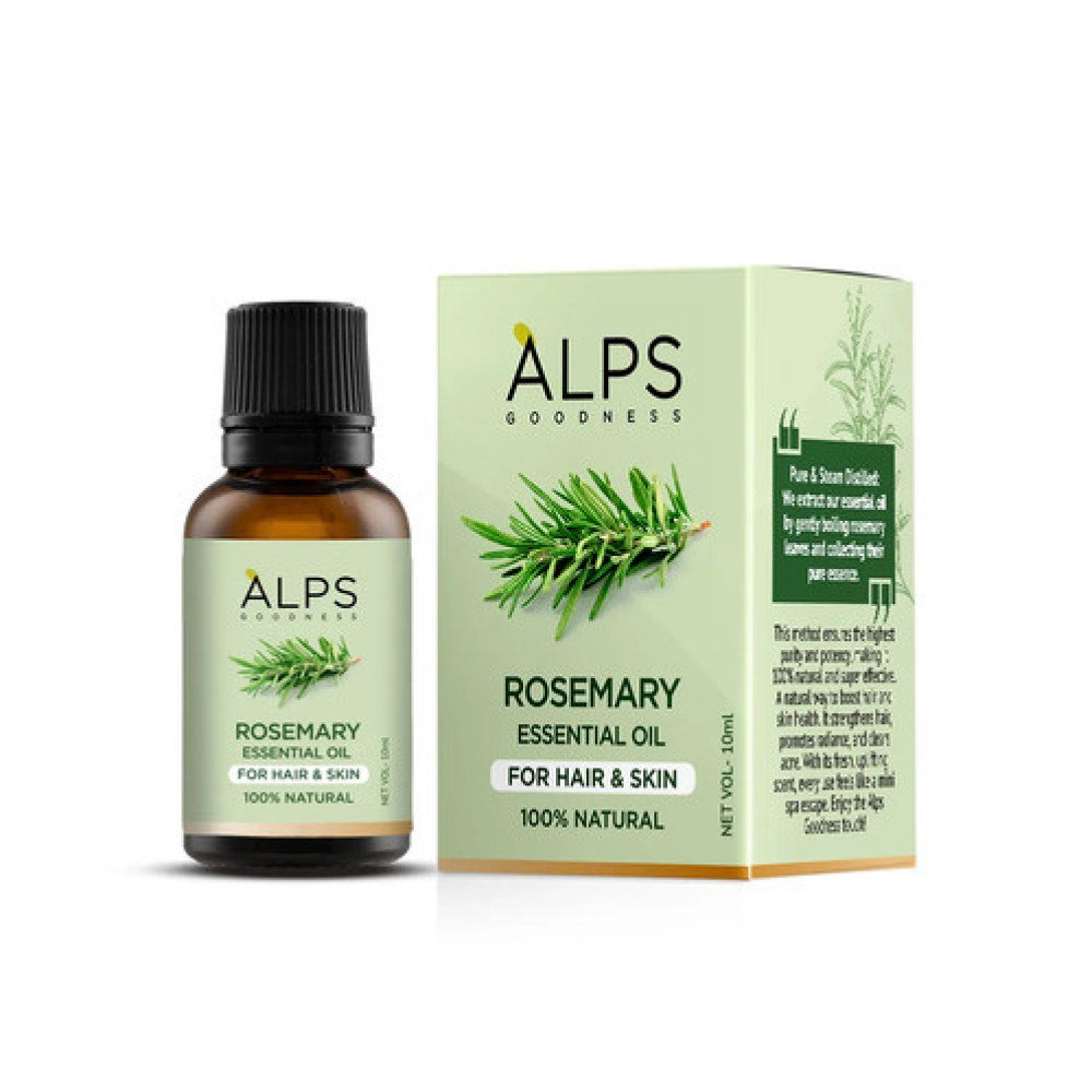 Alps Goodness Rosemary Essential Oil (10 ml), Stimulates Hair Growth & Helps in Skin Toning - For Hair & Skin - Cruelty Free