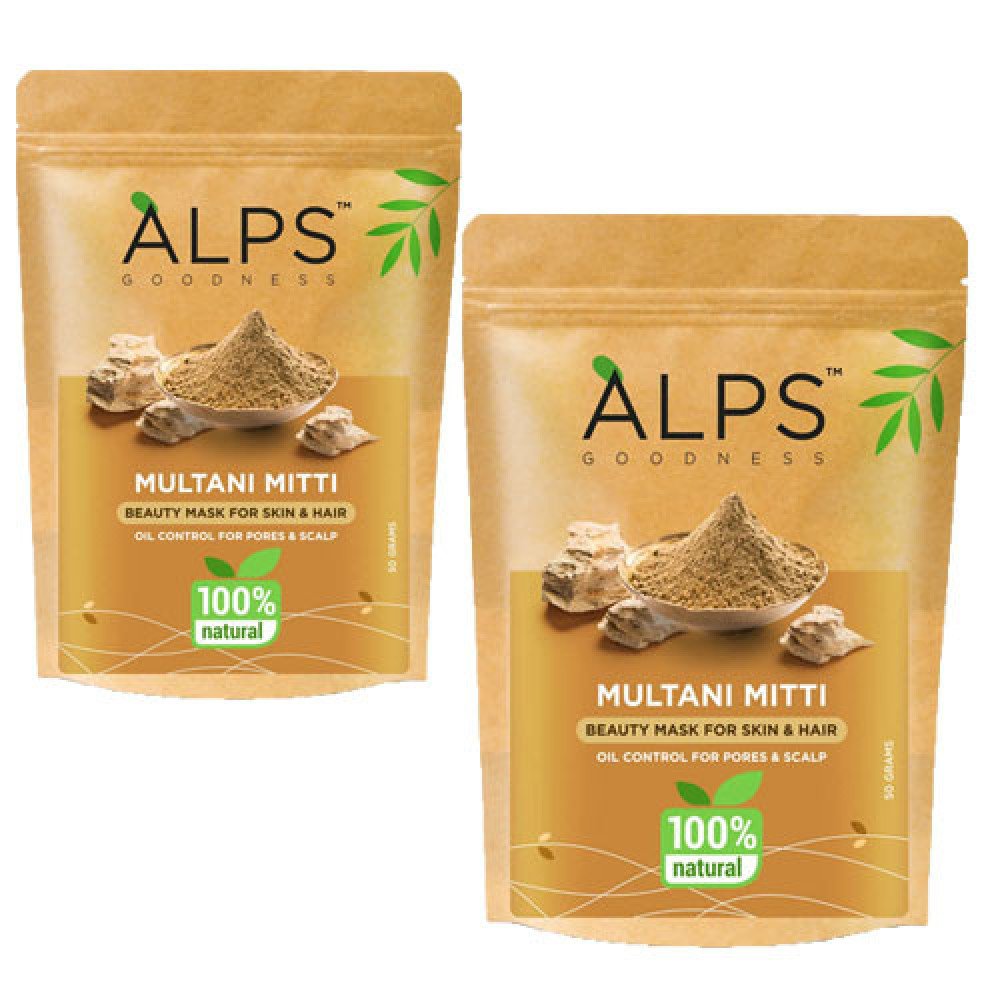 Alps Goodness Multani Mitti Powder 50 g - Face Pack Powder for  Oily Skin Natural Glow - 100% Pure & Natural-Pack Of-2