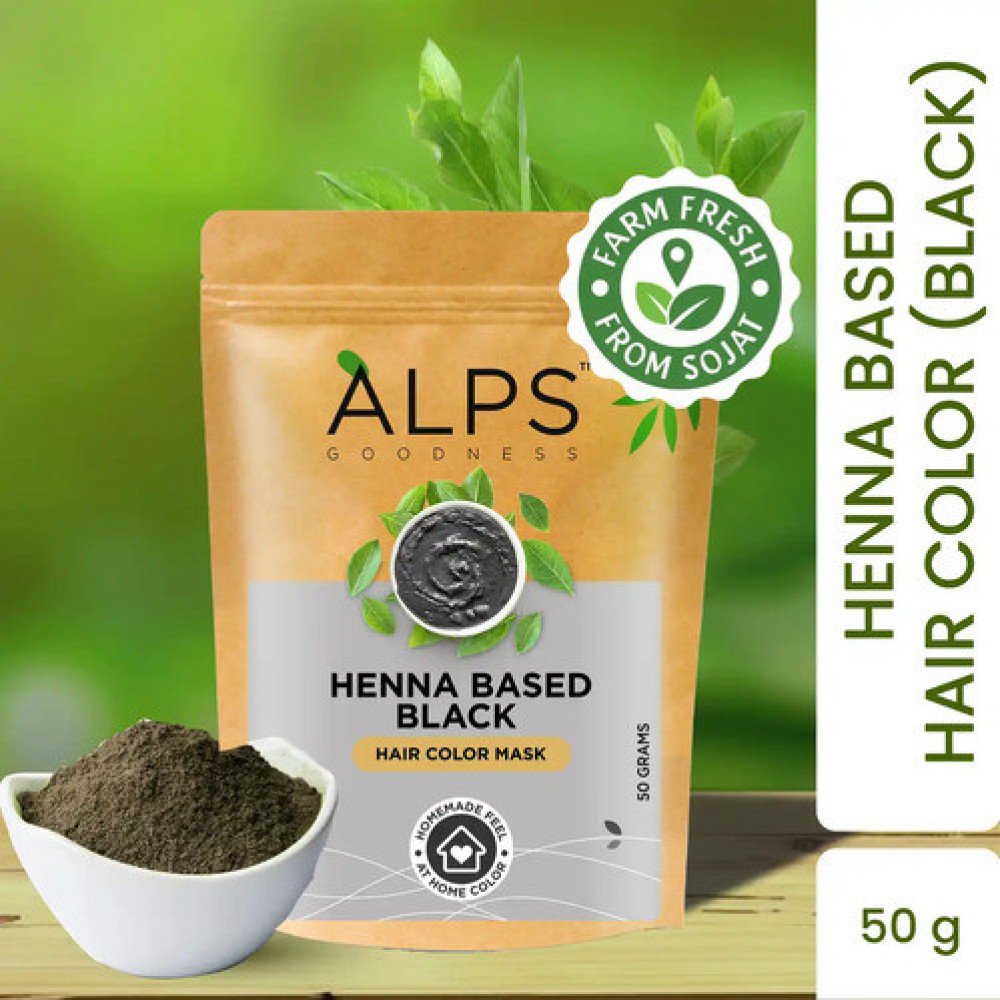 Alps Goodness Henna Powder for Hair, 50 g | 100% Natural Face Mask Powder For Even Toned Glowing Skin | No Chemicals, No Preservatives, No Pesticides