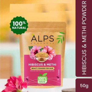 Alps Goodness Hibiscus Powder for Hair, 50 g | 100% Natural Face Mask Powder For Even Toned Glowing Skin | No Chemicals, No Preservatives, No Pesticides