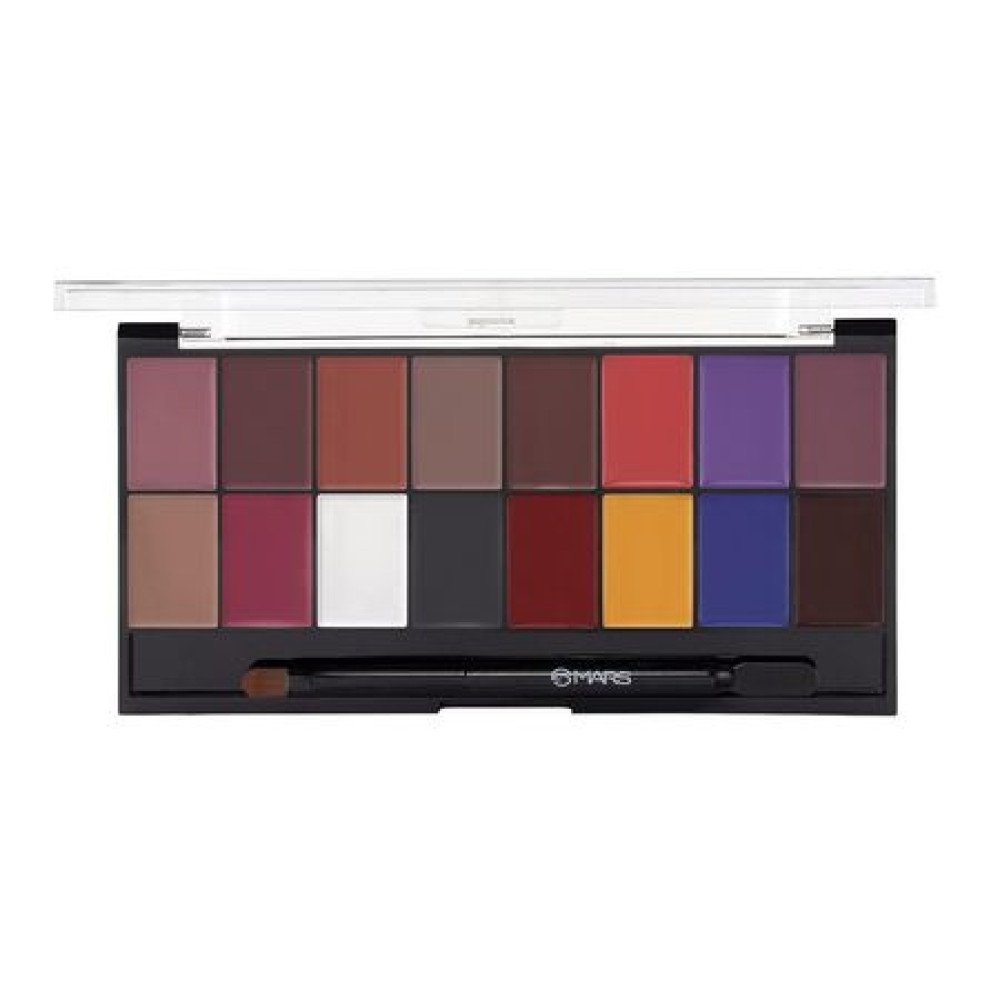 MARS Infinity Lip Palette | Demi Matte | 16 Colors to Infinte Lipstick Colors | Free Spatula cum Applicator (36.0 gm) (01-Multicolor)
