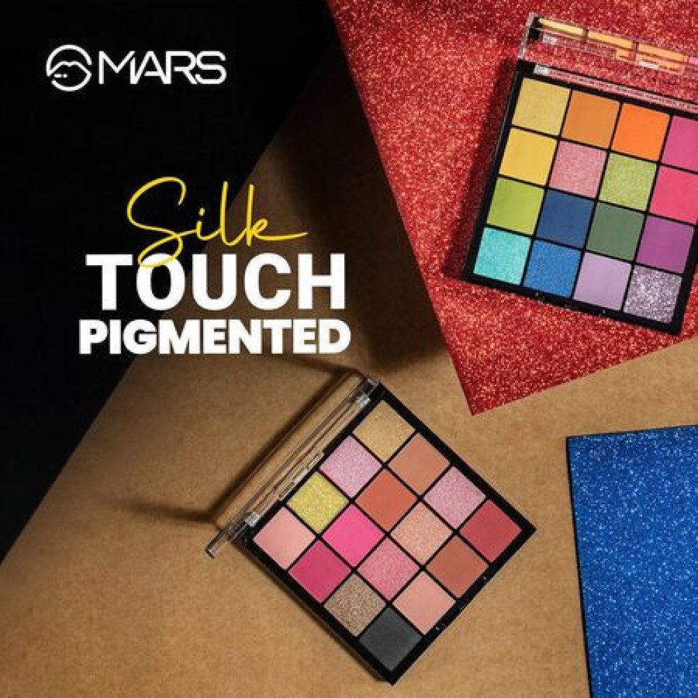 MARS Highly Pigmented Mesmereyes Smoky Eyes, 16-Color Eyeshadow Palette | Multicolor | Matte Finish | Shimmery Eye Shadow Palette | (20.8 G) (01-Multicolor)