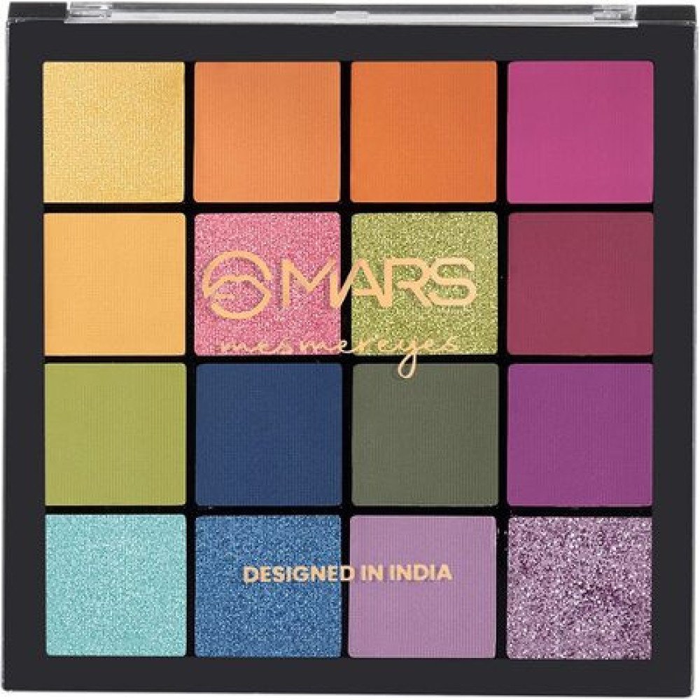 MARS Highly Pigmented Mesmereyes Smoky Eyes, 16-Color Eyeshadow Palette | Multicolor | Matte Finish | Shimmery Eye Shadow Palette | (20.8 G) (03-Multicolor)