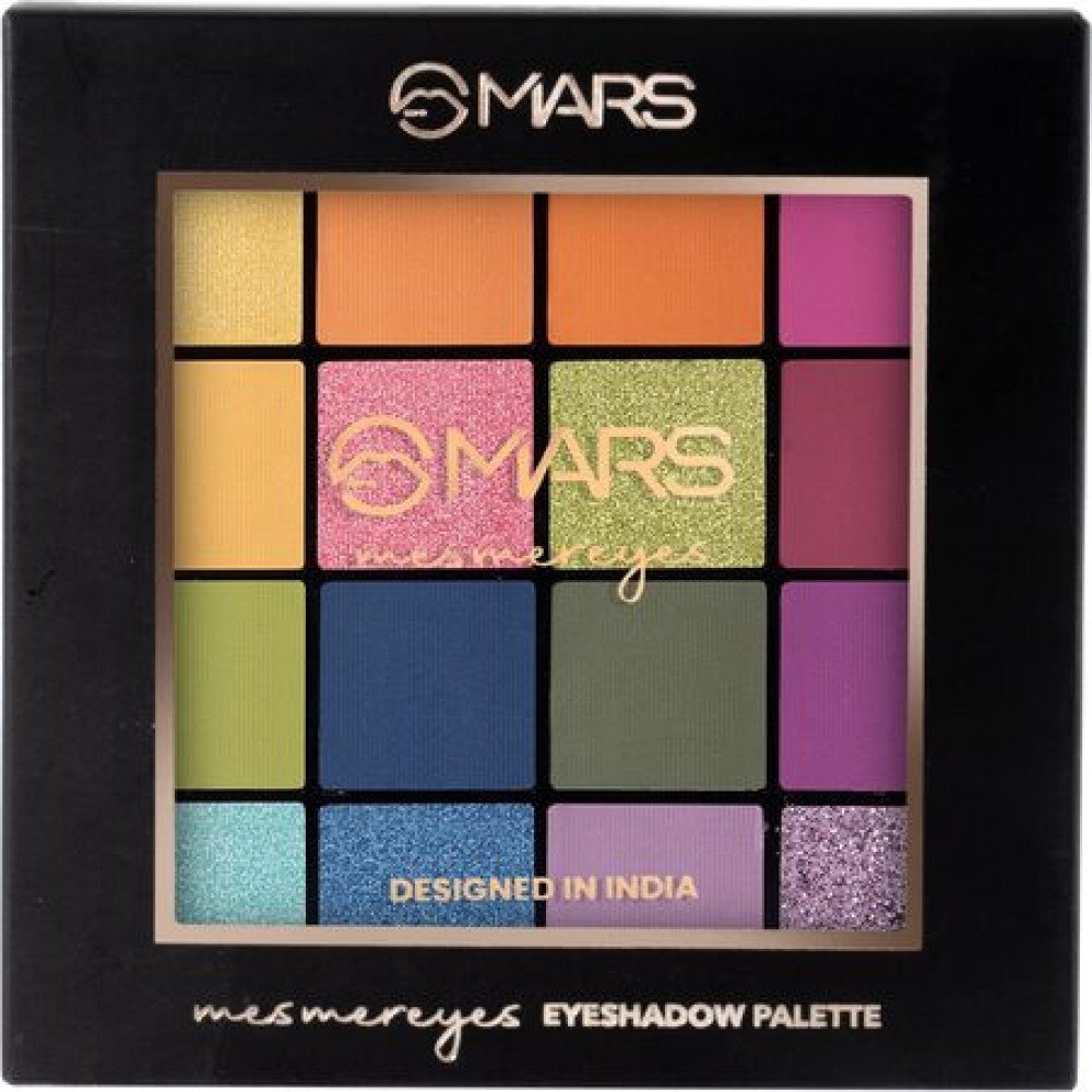 MARS Highly Pigmented Mesmereyes Smoky Eyes, 16-Color Eyeshadow Palette | Multicolor | Matte Finish | Shimmery Eye Shadow Palette | (20.8 G) (03-Multicolor)