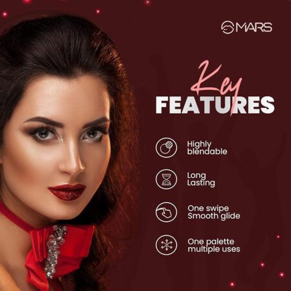 MARS 12 Shades Dance of Joy Eyeshadow Palette | Highly Pigmented and Blendable | Multicolor | Matte and Shimmer Finish 01-Multicolor (13.2g) (Shade-01)
