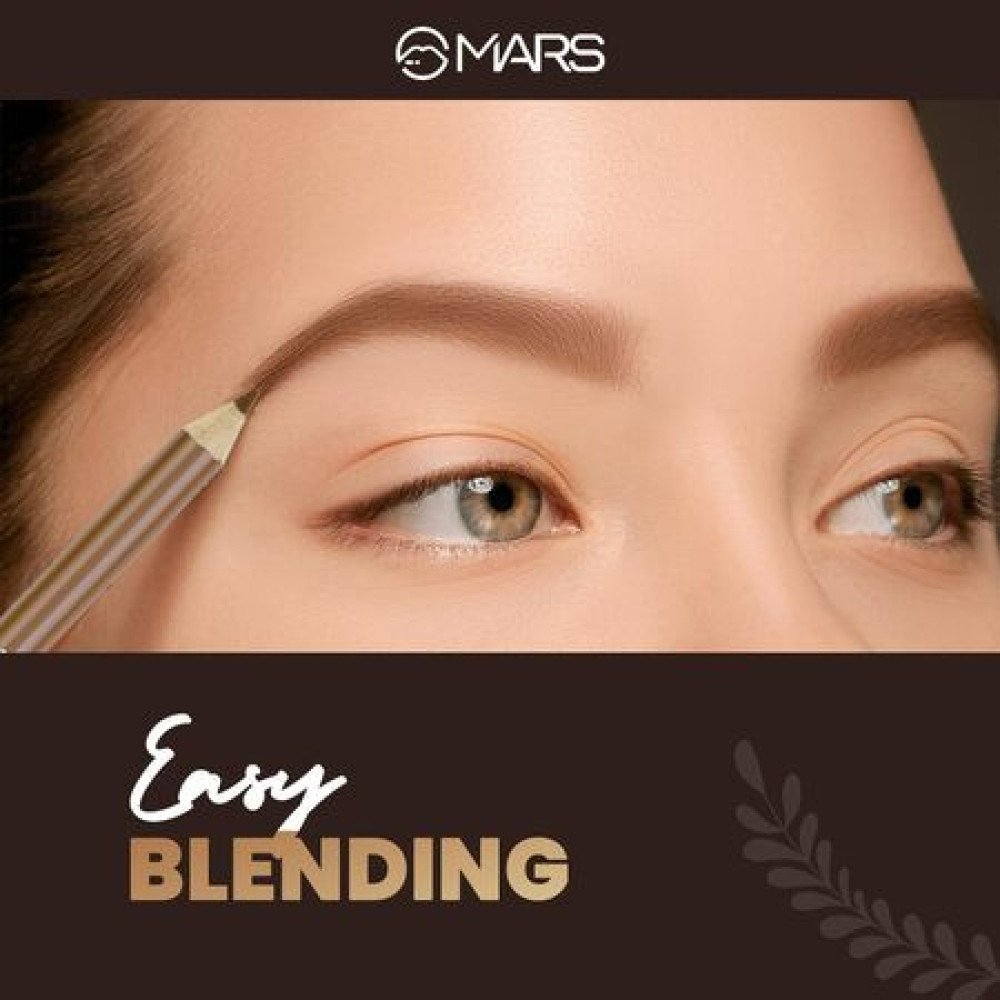 MARS Eyebrow Pencil With Spoolie | Long Lasting & Smudge Proof | High Pigmented Eyebrow Pencil | 1.2 gm | Dark Brown