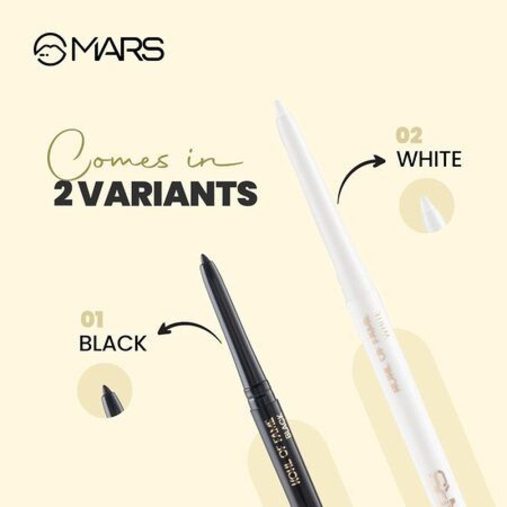 MARS Kohl of Fame Up to 12 Hours Stay Kajal | Smudgeproof and Waterproof | Long Lasting (0.35g) (Black)