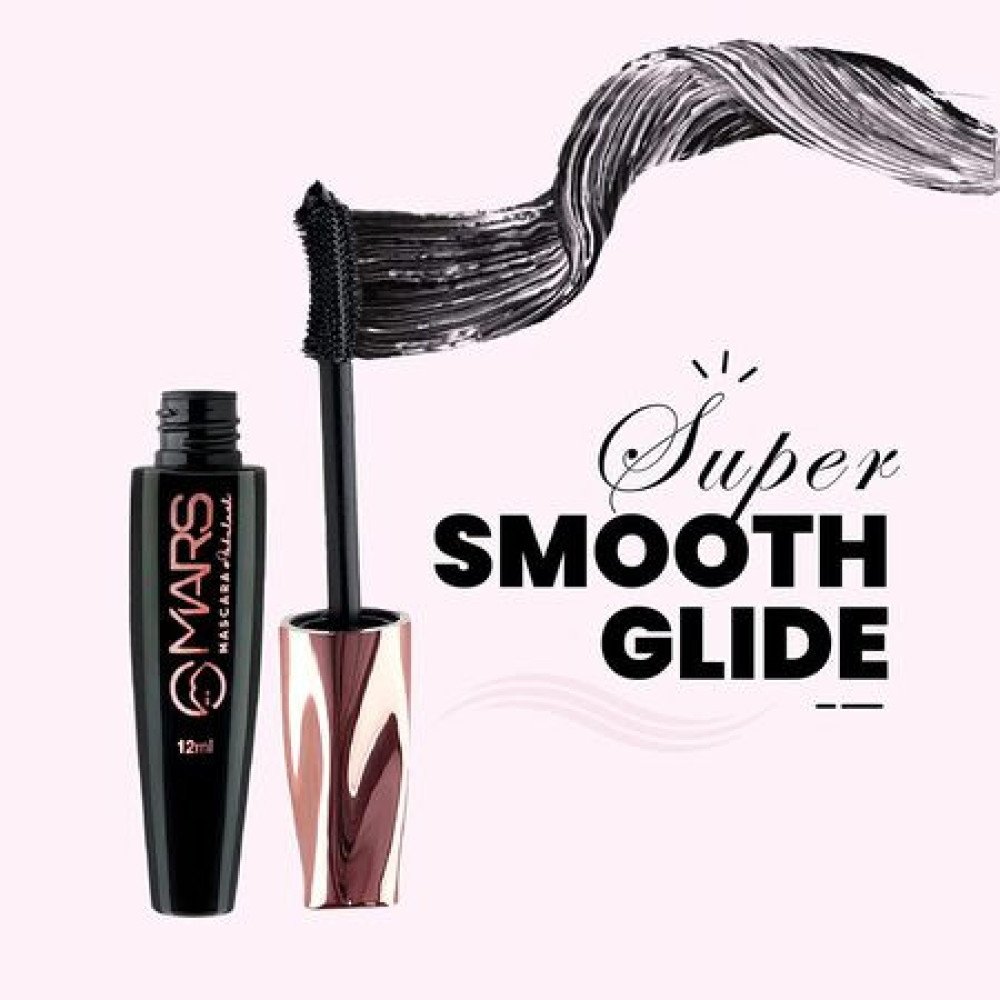 MARS Fabulash Volumising Mascara | Up to 18 Hours Stay | Waterproof with Intense Jet Black Color (12ml) (Black)