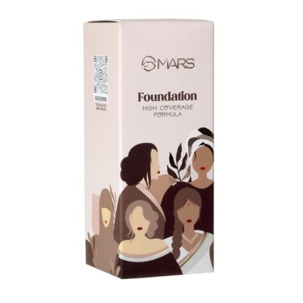 MARS SPF50 PA++++ High Coverage Liquid Foundation | Blemish Free & Blendable Foundation for Makeup (40ml) (SHADE-06)
