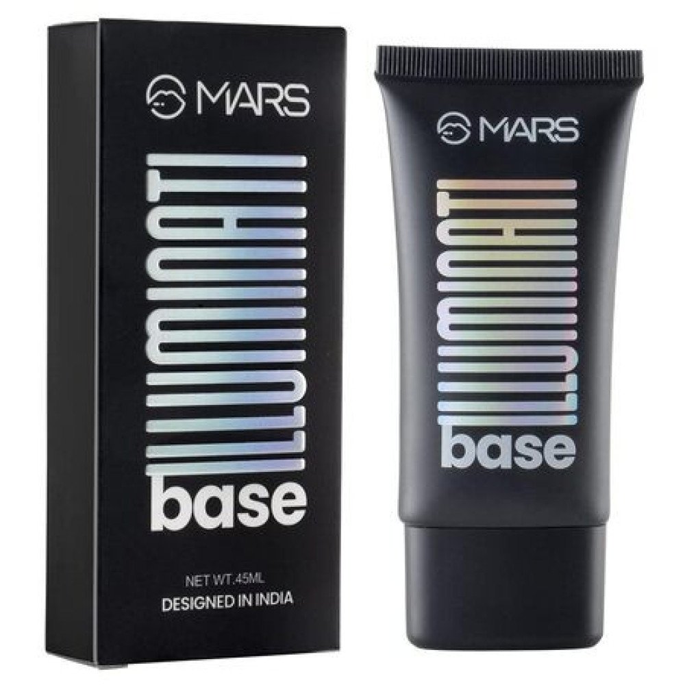 MARS Illuminati Base Dewy Primer with Highlighter | Glowy Dewy Primer for Face Makeup | Natural Finish (45ml) (GOLD)